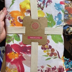 Bright floral tablecloth!